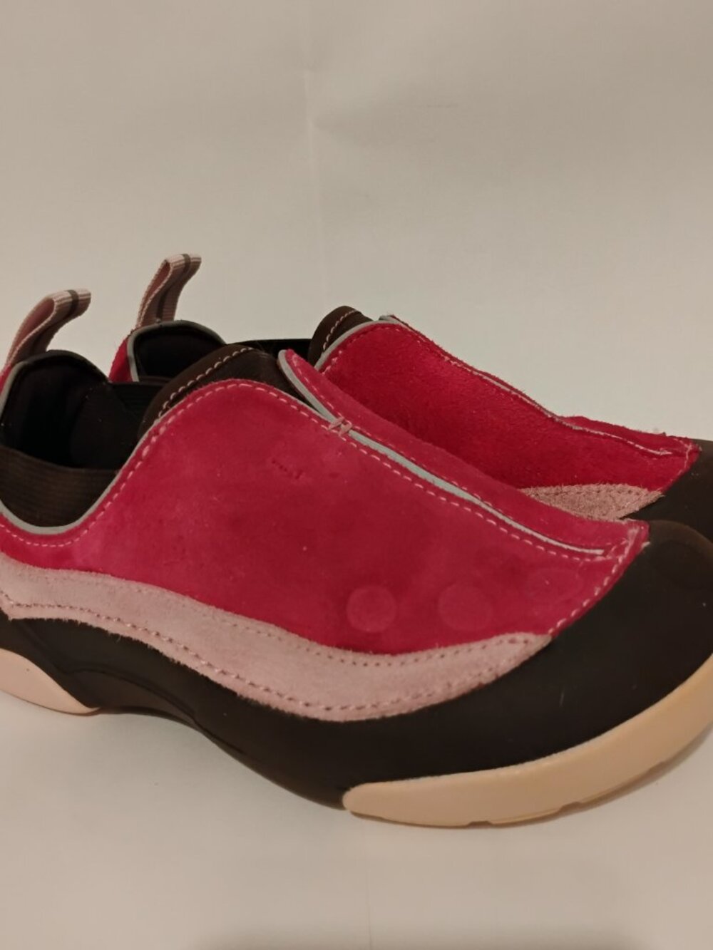 Crocs Kids Suede Slip On Dawson Pink Brown Fuzzy Lined Sneakers size C 13